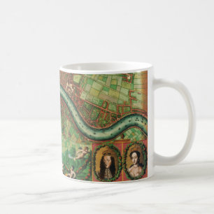 Historische Londoner Straßenkarte von Johannes de Kaffeetasse