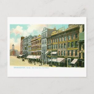 Historische Main Street, Worcester, Massachusetts Postkarte