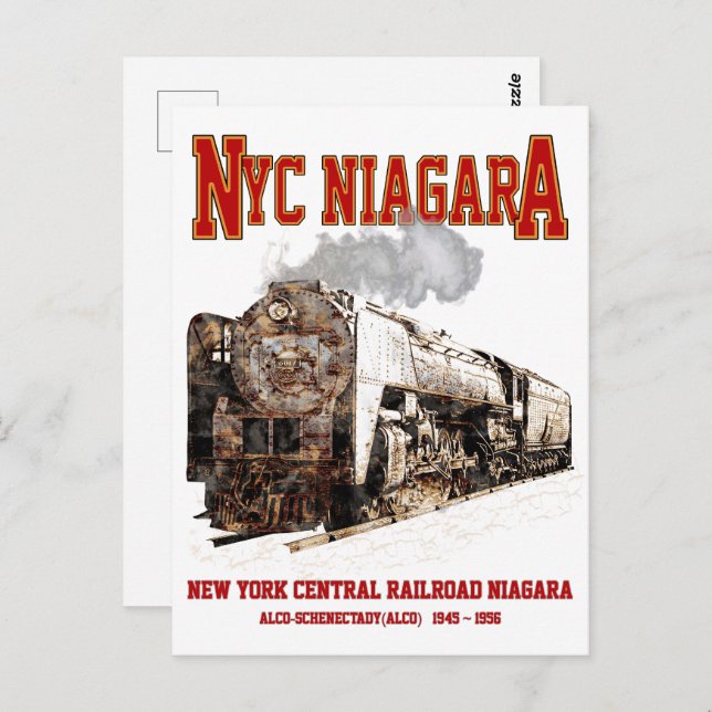 Historische NYC Niagara Train Steam Locomotive Postkarte (Vorne/Hinten)