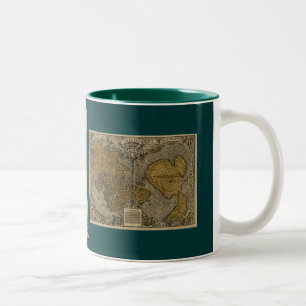 Historische Oronce-Finé-Weltkarte auf Kaffeetasse