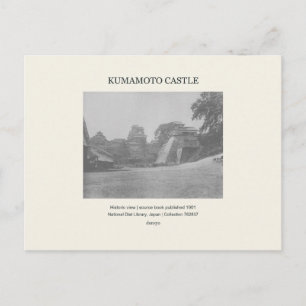 Historische Postkarte von Kumamoto-Schloss