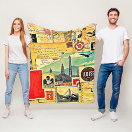 Historische Postreise Fleecedecke