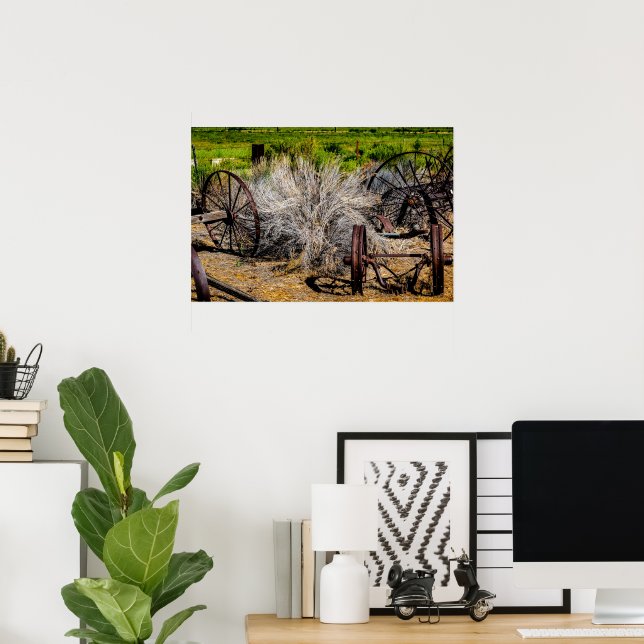 Historische Ranch-Räder Poster (Heimbüro)