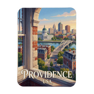 Historische Reise nach Providence Rhode Island Magnet