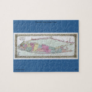 Historische Reisekarte von Long Island 1855-1857 Puzzle