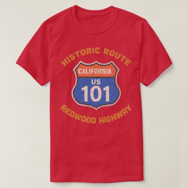 Historische Route 101 Redwood Highway Gate the two T-Shirt (Design vorne)