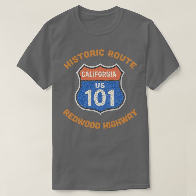 Historische Route 101 Redwood Highway Gate the two T-Shirt (Design vorne)