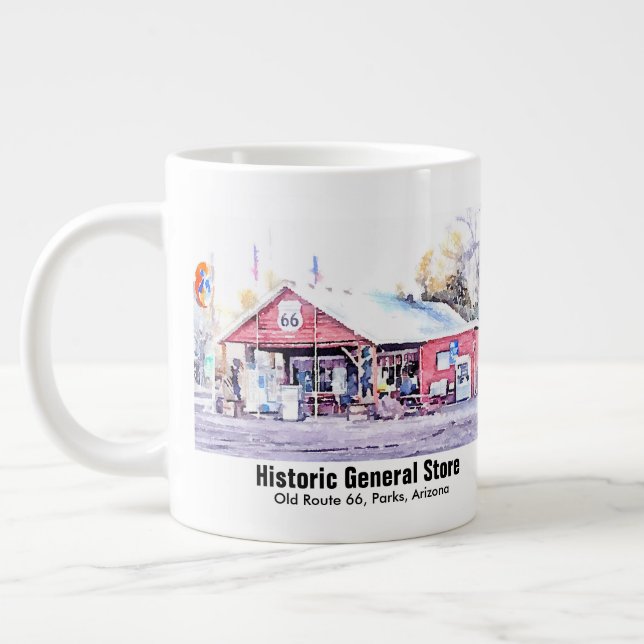 Historische Route 66 Arizona Allgemeiner Store Was Jumbo-Tasse (Links)