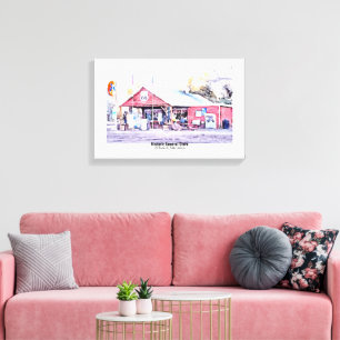 Historische Route 66 Arizona General Store Aquarel Leinwanddruck
