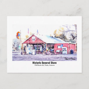 Historische Route 66 Arizona General Store Aquarel Postkarte