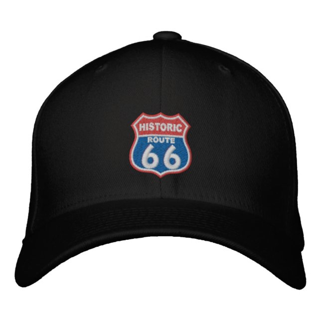 Historische Route 66 Bestickte Baseballkappe (Vorderseite)