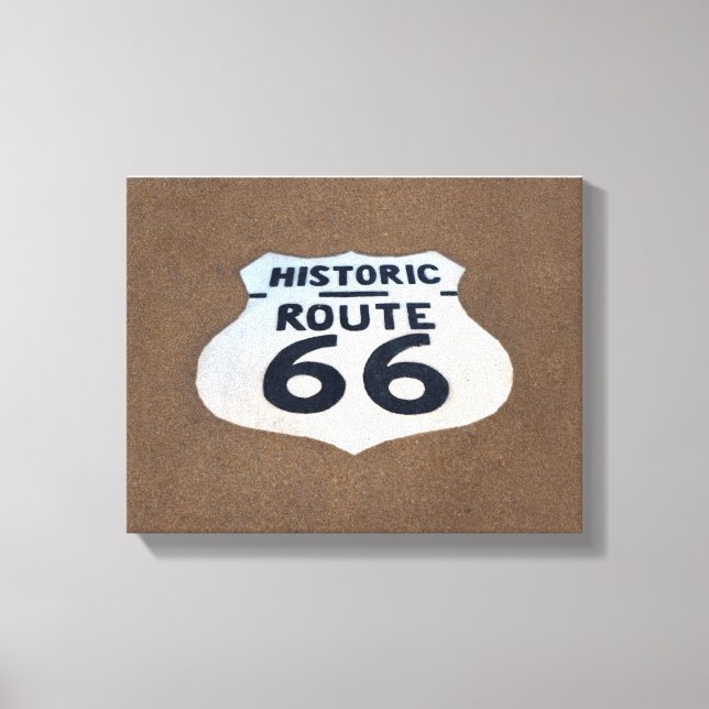 Historische Route 66 Bürgersteig mit 2,5 Zoll Rand Leinwanddruck (Vorderseite)