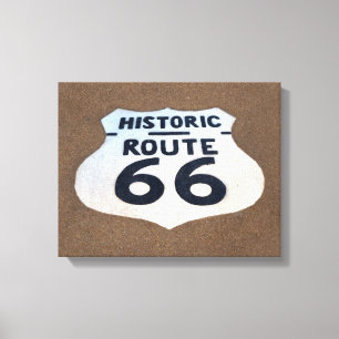 Historische Route 66 Bürgersteig mit 2,5 Zoll Rand Leinwanddruck