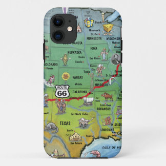 Historische Route 66 Cartoon Karte Case-Mate iPhone Hülle