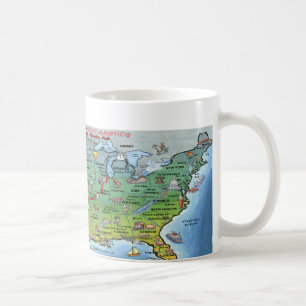 Historische Route 66 Cartoon Karte Tasse
