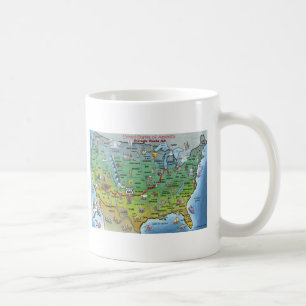 Historische Route 66 Cartoon Karte Tasse