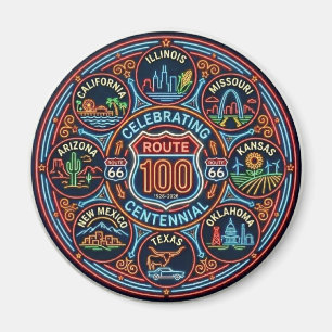 Historische Route 66 Centennial Highway Decor Kuns Magnet