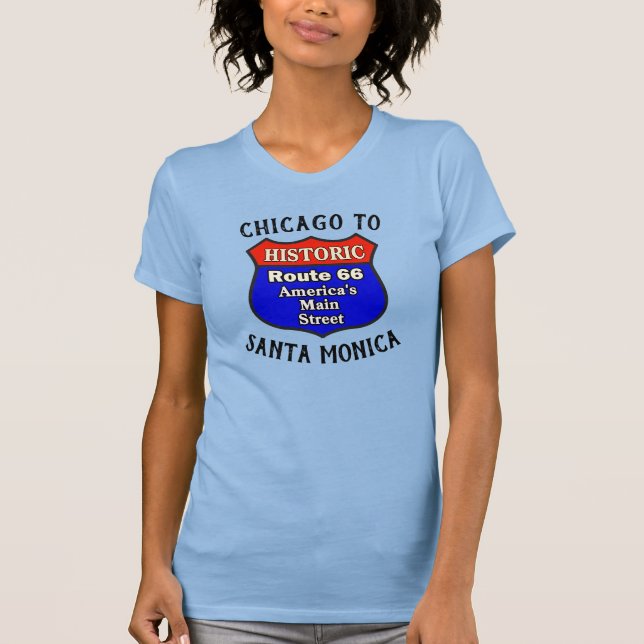 Historische Route 66 Chicago nach Santa Monica T-Shirt (Vorderseite)