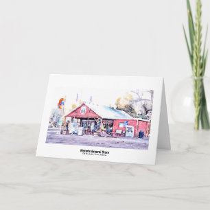 Historische Route 66 General Store Aquarell Karte