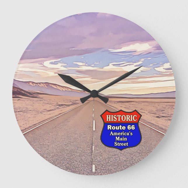 Historische Route 66 Große Wanduhr (Vorderseite)