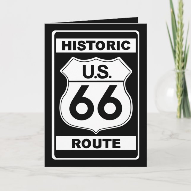 Historische Route 66 Grußkarte Schwarz Karte (Vorderseite)