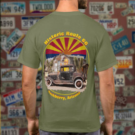 Historische Route 66 Hackberry, Arizona Back Desig T-Shirt