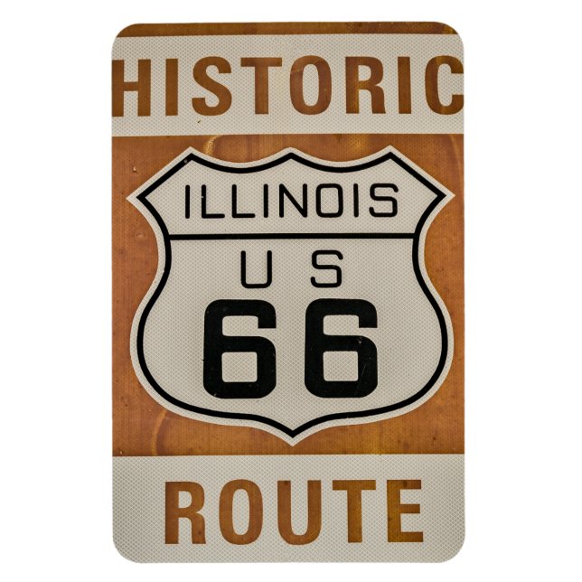 Historische Route 66 in Illinois Magnet (Vertikal)