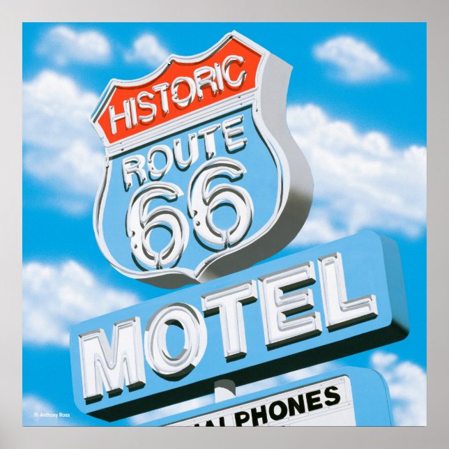 Historische Route 66 Motel Poster (Vorne)