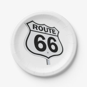 Historische Route 66 Papier Platte. Pappteller