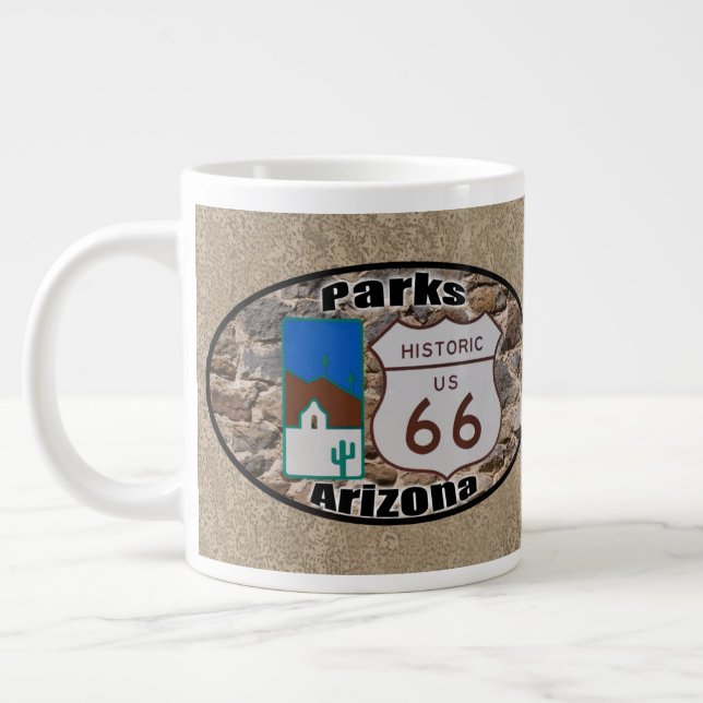 Historische Route 66 ~ Parks, Arizona Jumbo-Tasse (Links)