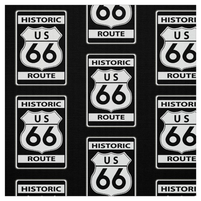 Historische Route 66 Schwarz Stoff (Muster)