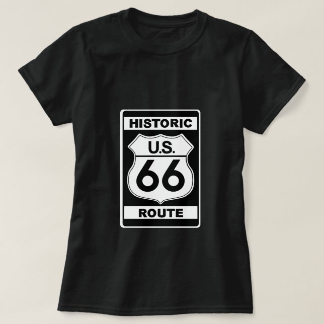 Historische Route 66 T - Shirt Ladys Black (Design vorne)