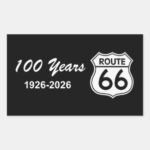 Historische Route 66 zum 100-jährigen Jubiläum Rechteckiger Aufkleber