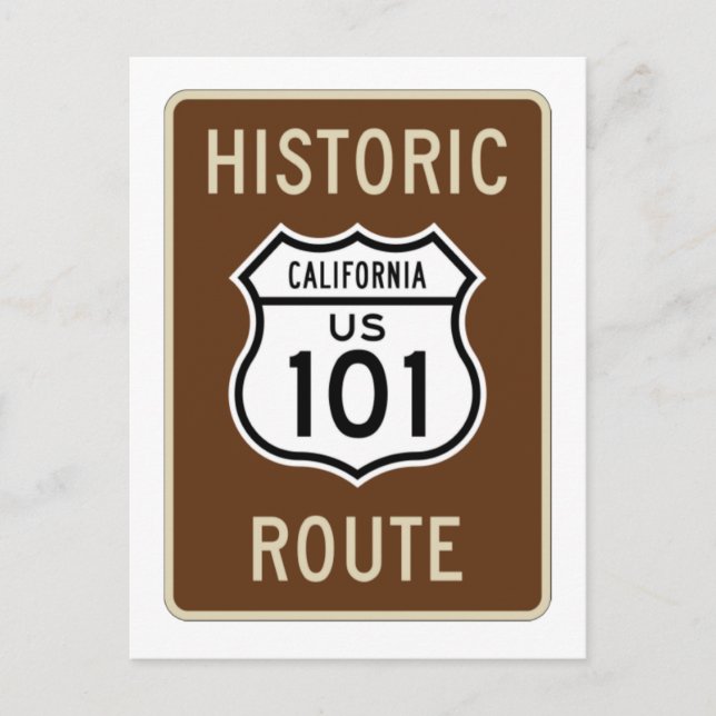 Historische Route US Route 101 (Kalifornien) Zeich Postkarte (Vorderseite)