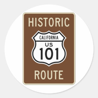 Historische Route US Route 101 (Kalifornien) Zeich Runder Aufkleber