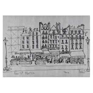 Historische Rue St. Martin, Paris, Frankreich Schneidebrett