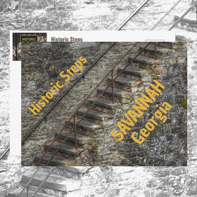 Historische Schritte von Savannah Georgia Fotograf Postkarte (Von Creator hochgeladen)