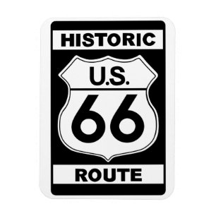 Historische Schwarze Route 66 Premium Magnet