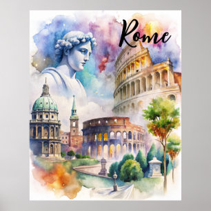 Historische Sehenswürdigkeiten Roms Poster