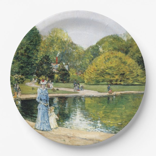 Historische Sicht auf den Central Park (New York) Pappteller (Vorderseite)