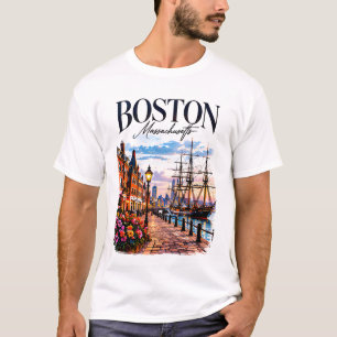 Historische Skyline von Boston T-Shirt