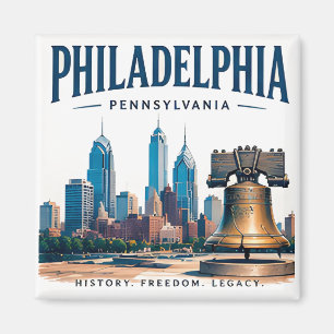 Historische Skyline von Philadelphia Magnet