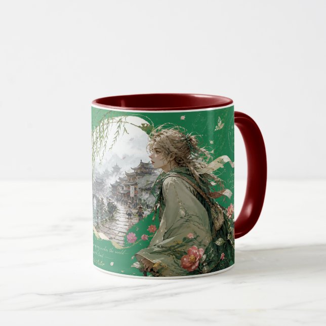 historische Stadt am Fluss. Tasse (VorderseiteRechts)