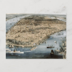 Historische Stadt New York 1850-1860 Postkarte