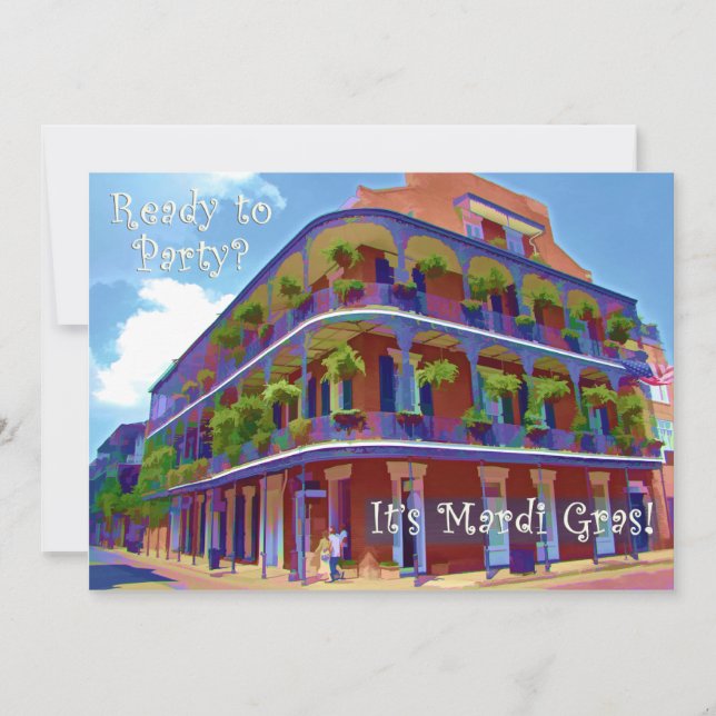 Historische Straße Karneval-New Orleans Einladung (Vorderseite)