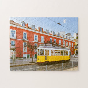 Historische Straßenbahn-Gebäude Lissabon Portugal  Puzzle