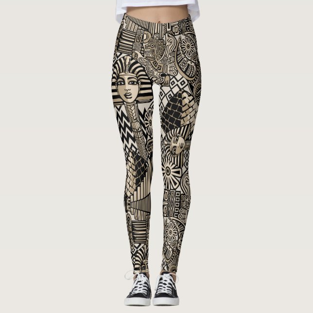 Historische Symbole Tattoo-Style Leggings (Vorderseite)