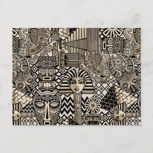 Historische Symbole Tattoo-Style Postkarte