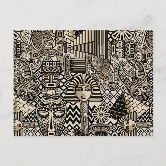 Historische Symbole Tattoo-Style Postkarte (Vorderseite)