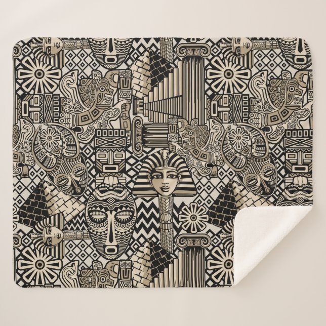 Historische Symbole Tattoo-Style Sherpadecke (Vorderseite (Horizontal))